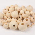 Perles de bois bricolage Round 4/6 / 8 mm