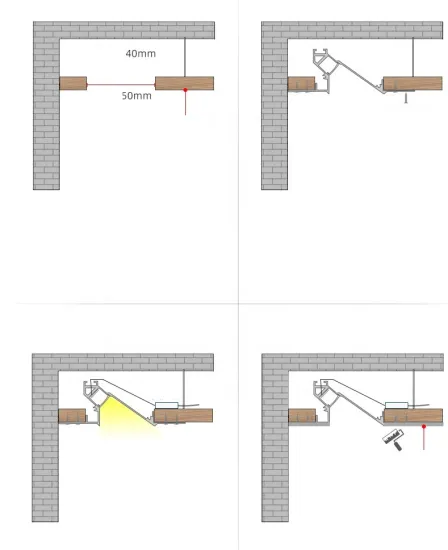 OEM EDM Surface Skirting Line Drywall Wall Lighting Aluminum LED Profil Extrusion Channel for LED Strip Light