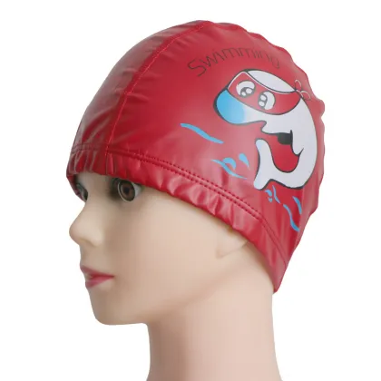 Extra Large Protect Ear Ironman Printing PU Swimming Cap