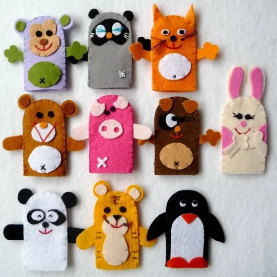2014 new design felt finger puppets, hot felt finger toy