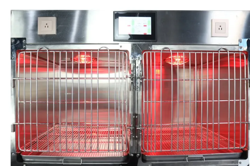 Best Quality Hospital Vet Equipment Stainless Steel 304 Animals Pet Clinic ICU Cage Oxygen Cage