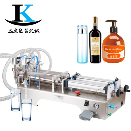 High Quality Semi-Automatic Double Nozzle Liquid Filling Machine with 500-5000 ML Capacity: G2WY