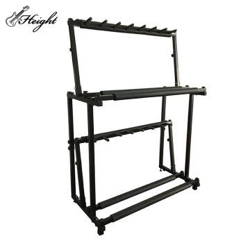 Ukulele Display Stand: A Robust Solution for Storing and Showcasing 14 Ukuleles with Dual-Shelf Design, an Essential Musical Accessory