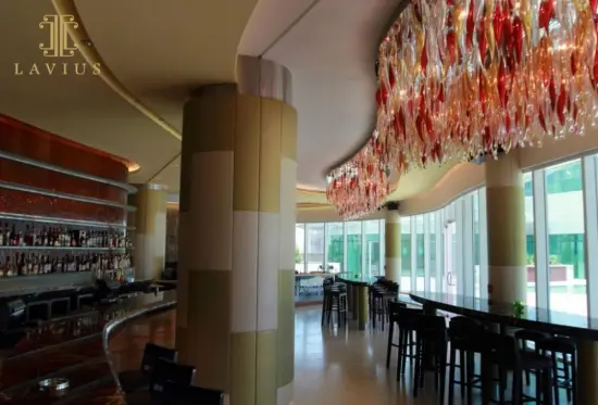 Ultra modern red glass chandelier stylish