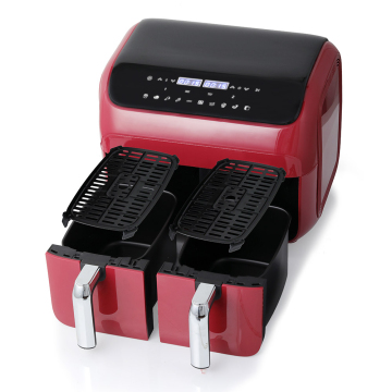 Household 8L Touch Screen Double Air Fryer Electric Deep Fryer Oven Smart Air Fryers With 2 Independent Baskets
