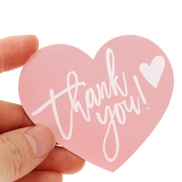 Custom Heart Shape Die Cut Thank You Cards