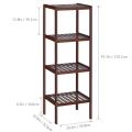 4-Tier Standing Bamboo Storage Rack for Bathroom