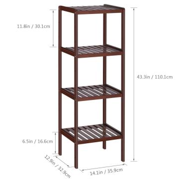 4-Tier Standing Bamboo Storage Rack for Bathroom