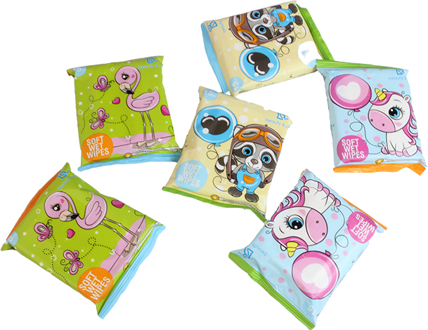 Lingettes nettoyantes écologiques en petit paquet