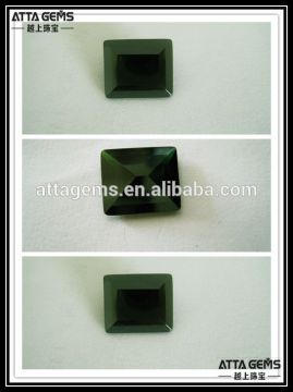 dark green rectangle shape emerald cut quartz
