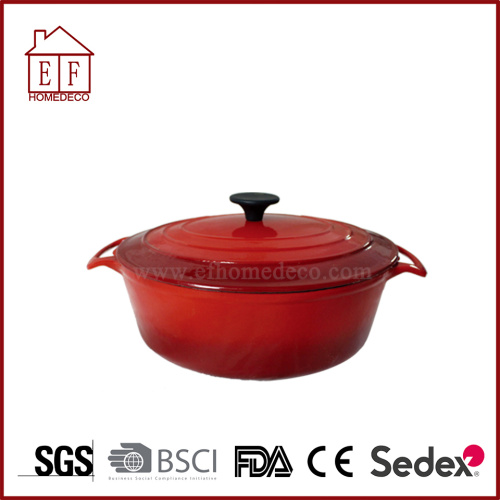 Oval New design cast iron enamel soup pot