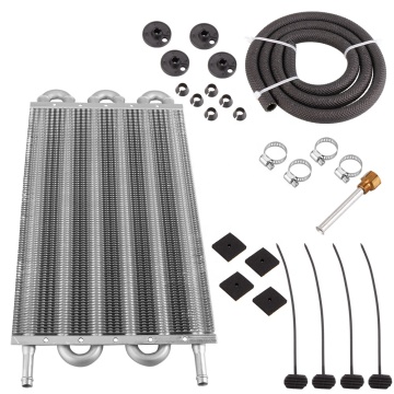 JDMOTORSPORT88 Universal 6 ROW ALUMINUM RADIATOR &amp; OIL COOLER KIT