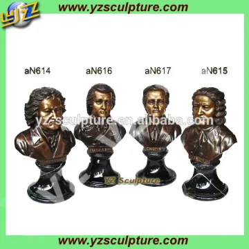 indoor decorative casting bronze bust sculpture of famous male