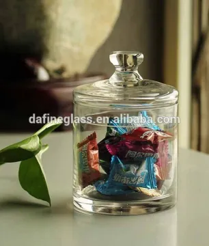 good quality round shape airtight glass storage jar /candy jar with glass cover