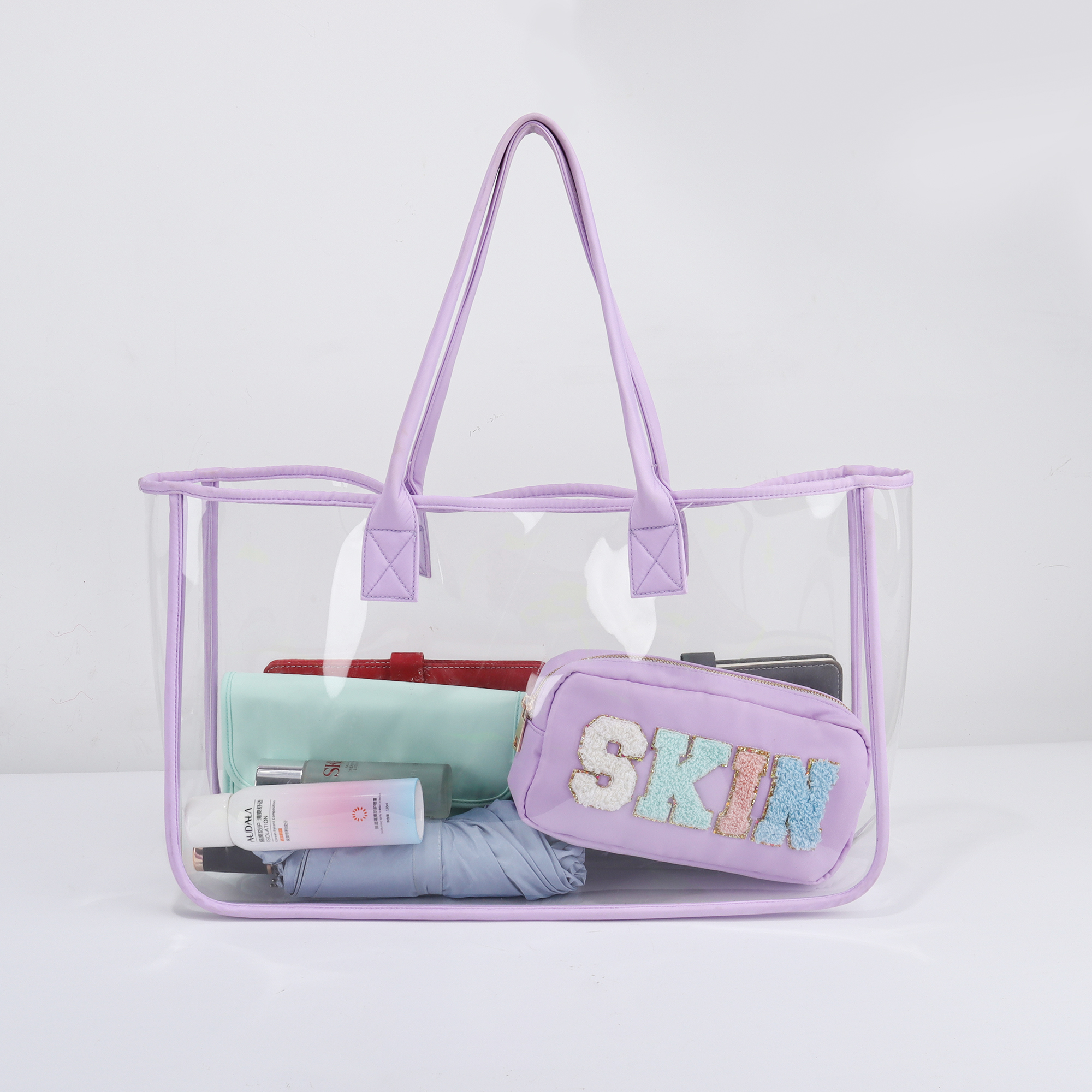 Stor tydlig transparent för sommaren PVC Beach Bag