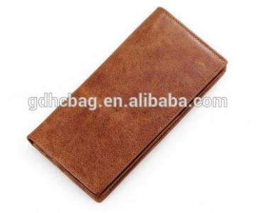 First layer leather men long bi-fold wallets Vintage clutch bag for men
