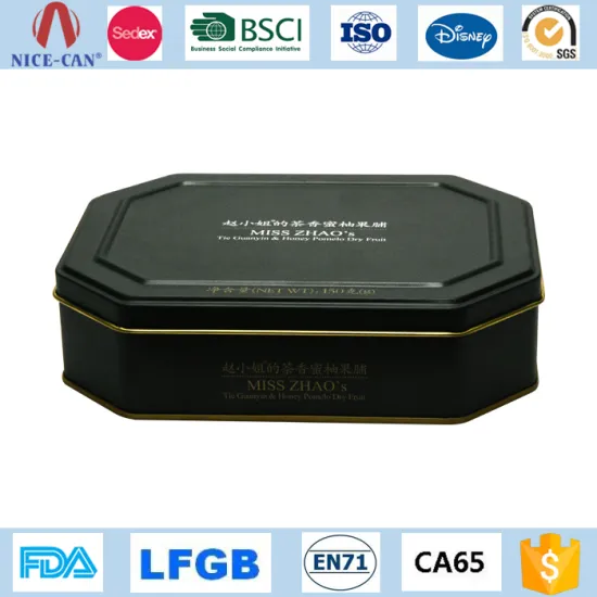 Metal Rectangle Concise Style Packaging Fruit Meat Tin Can
