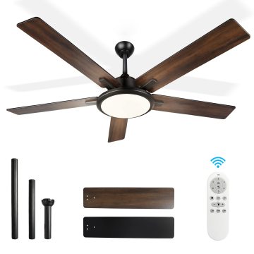 Modern 52" Ceiling Fan with Remote and 3 Color Temperatures