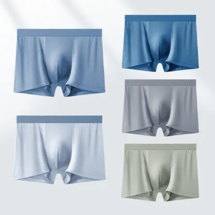 Ice Silk Men's Boxer Briefs - Solid Slim Underwear