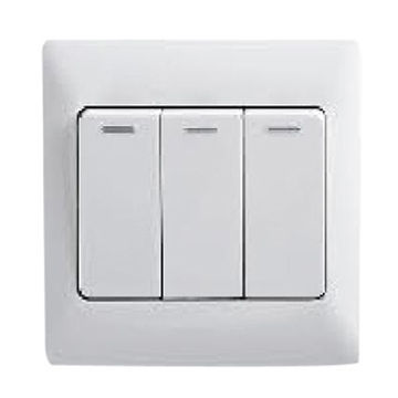 10A/250V/3-gang/2-way Switch, PC Frame