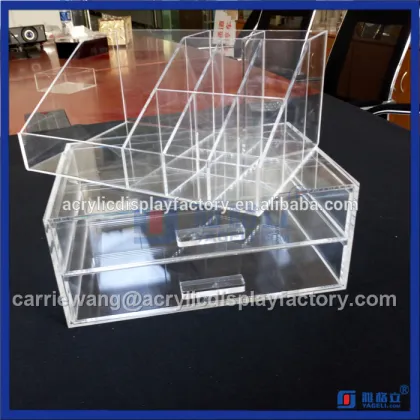 Hot sale!! transparent acrylic makeup brush holder with lipstick holder