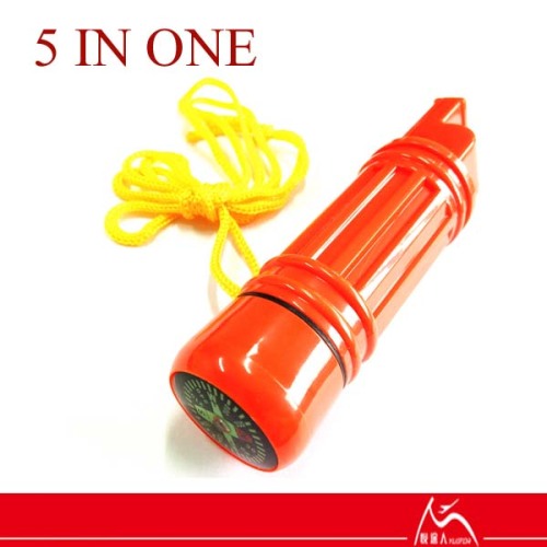 outdoor gear multi-function whistle compass 5 in 1 YUETOR camping item