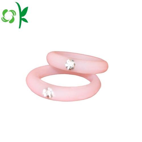 Veiligheid Eco-vriendelijke bruiloft Diamond Silicone Finger Rings