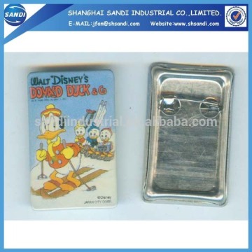 souvenir metal tin badge with several shape