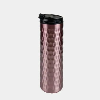 380ml Brown Embossed Plastic Flip Lid Cup