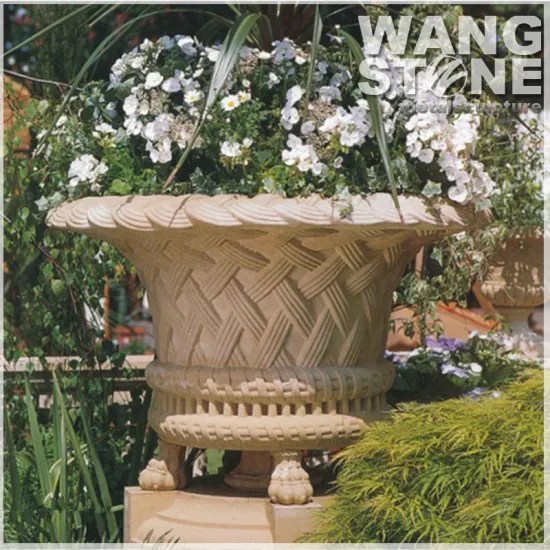 Decorative Garden Stone Planter Granite Stone Flower Pot