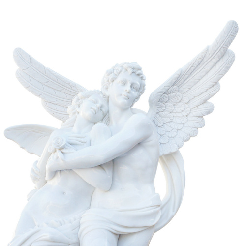 Hand-Carved Marble Angel Floral Base Indoor Outdoor Decor