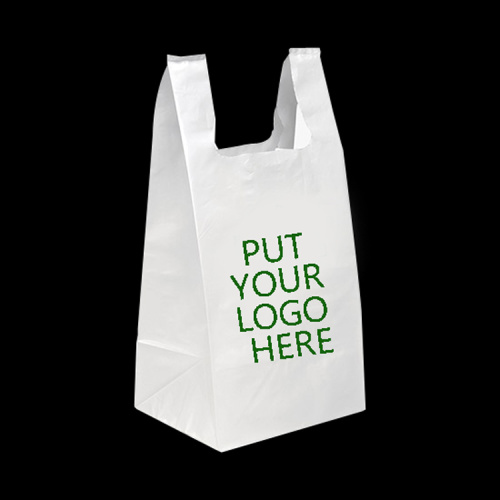 Compostable plastic thick t shirt packaging bags with logos