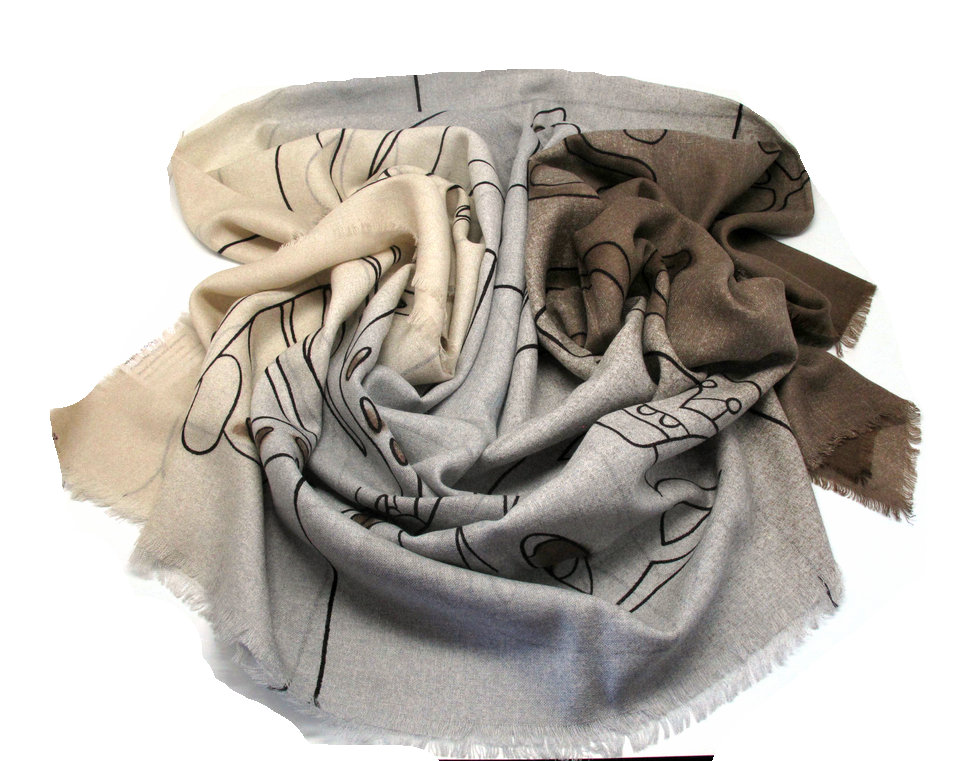 Printed Wool Scarf Yf 2014 060 04