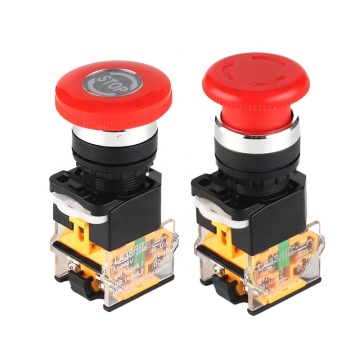 Self-Locking Emergency Stop Button: LA38-11ZS 22mm 1NO+1NC - Mushroom Head Design for Enhanced Safety