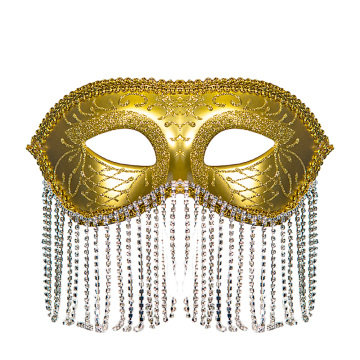 Máscara de máscaras com borla de corrente frisada