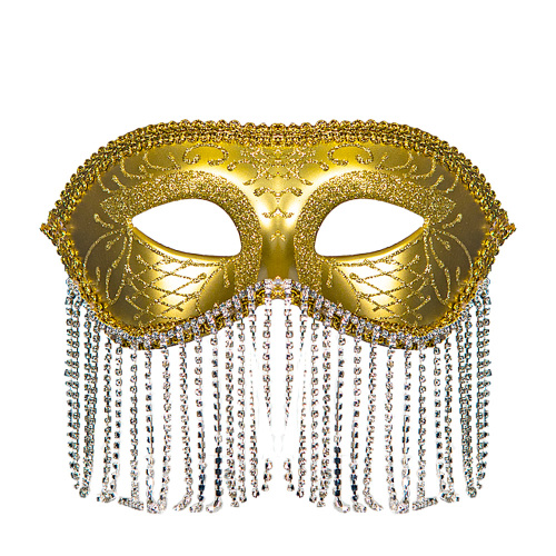 Máscara de máscaras com borla de corrente frisada