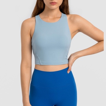 Mulheres empurram o nylon esportes bras top