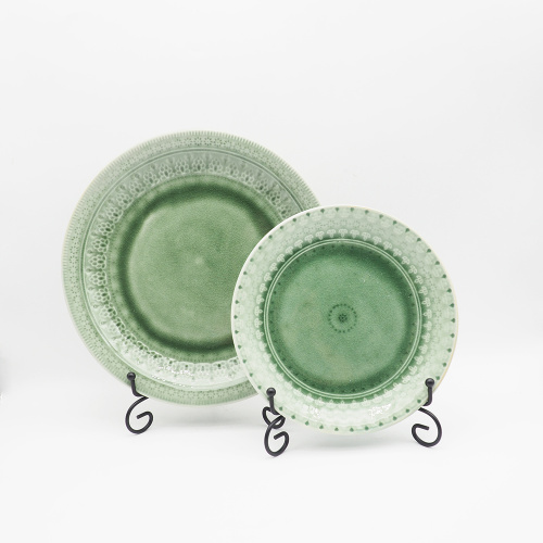 Uitrusting Sets Plates Porselein Italiaanse luxe bloemenbloembedrijfsets Sets 12 stks Diner Set Bulk Box Aangepast Keramiek