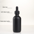 2oz mot Matte qora shisha idishni doimiy shisha tomchisi