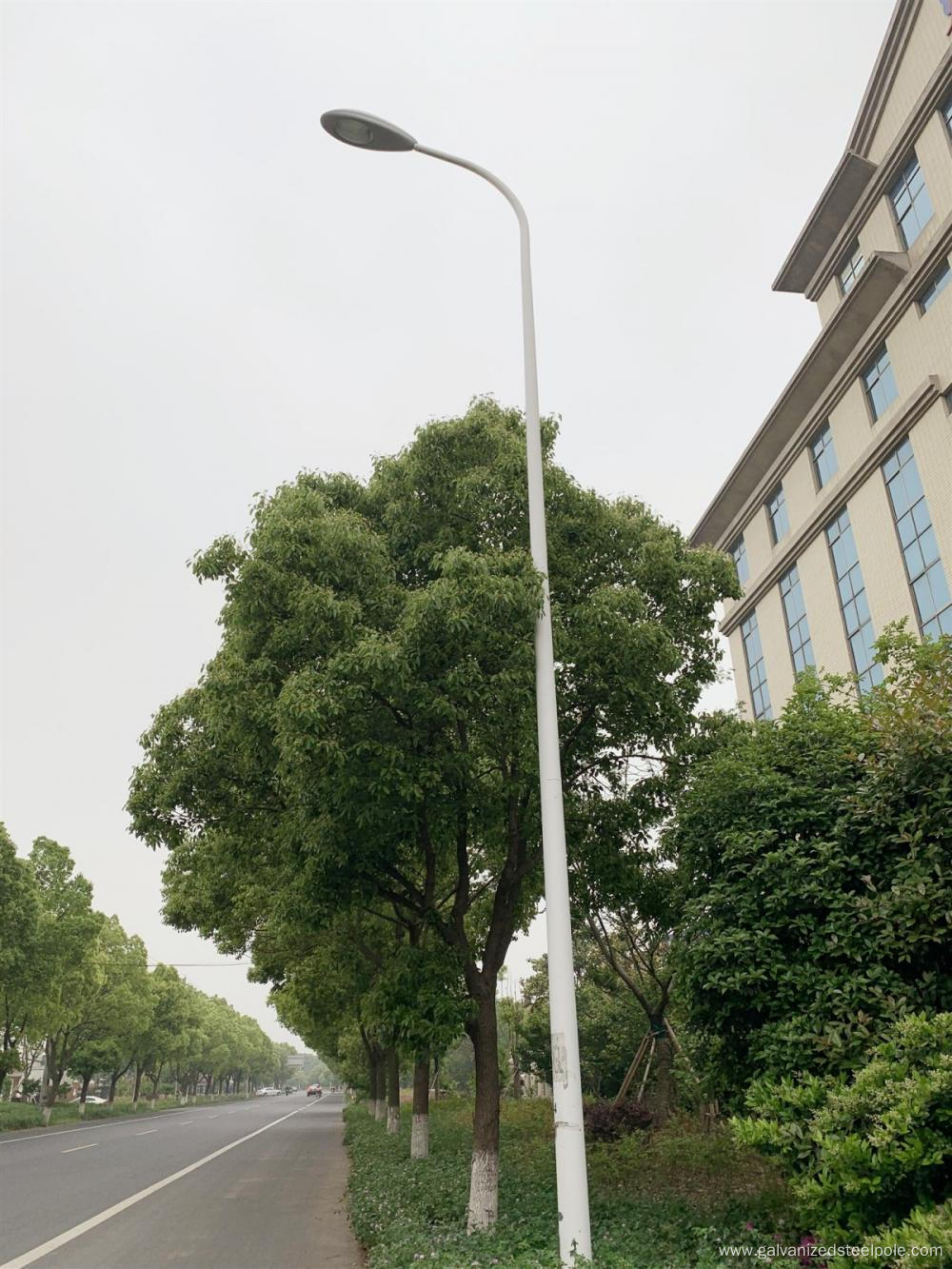 Single arm powder coating lamp pole