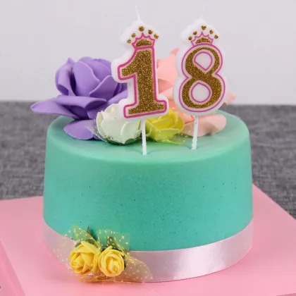 Cute Crown shape number birthday candle for children
