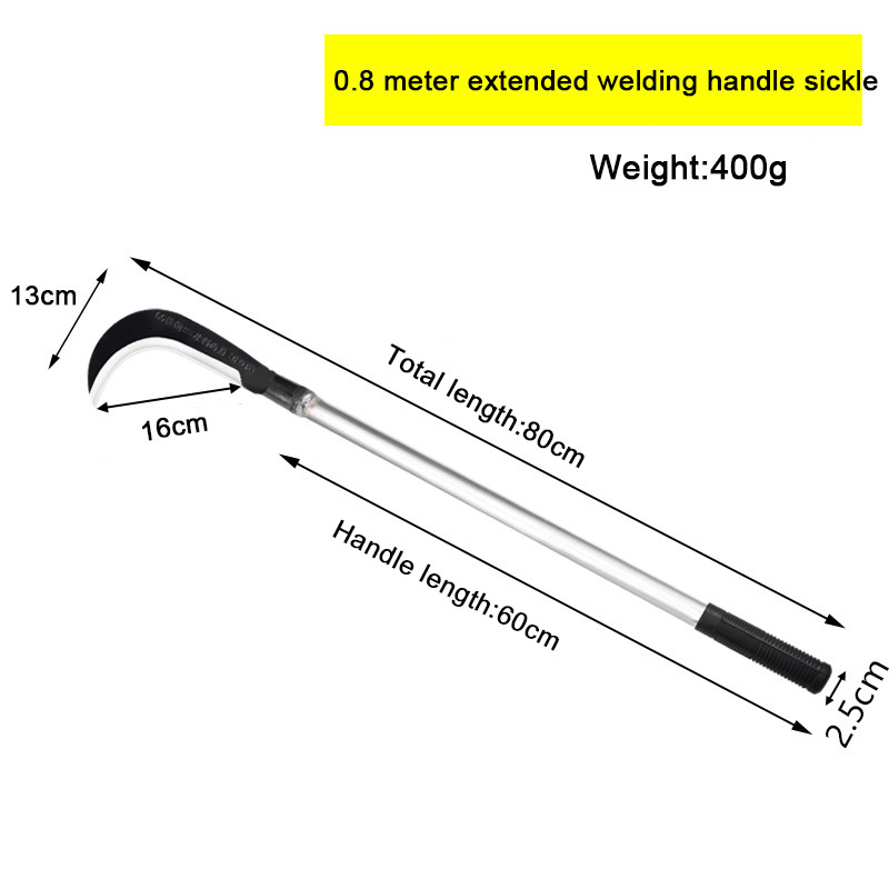 40cm 60cm 80cm 100cm long handle grass weeding grain agricultural hand tools sickle