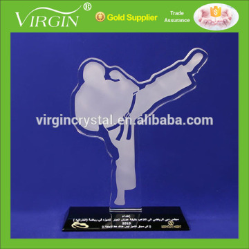 Wholesale cheap new design Clear crystal Taekwondo sports trophy