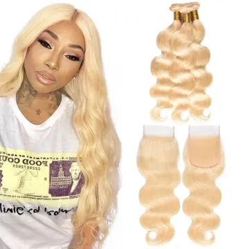 No Shedding hair Bulk Body Wave Brazilian Hair Bundles 613 Blonde Human Hair