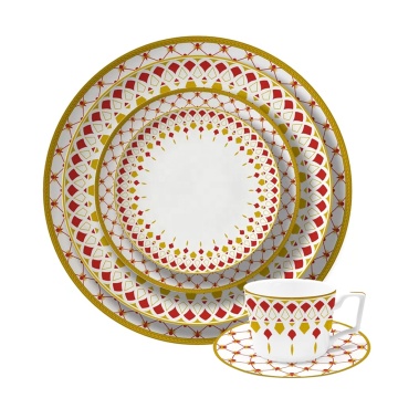 Wholesale Gold Rim Ceramic Plates for Weddings and Parties