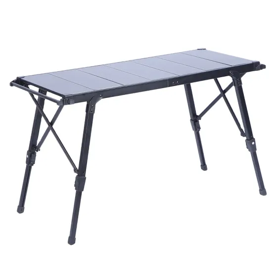 Height Adjustable Outdoor Foldable Picnic Table with BBQ Grill
