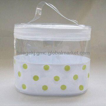 กระเป๋า PVC ใสกับนิคกี้แฮนเดิลบาร์ กระเป๋าเครื่องสำอาง