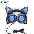 Headphone telinga kucing bercahaya lipat berkualitas baik