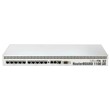 13ギガビットイーサネットポートを備えたMikrotikルーターボードRB1100AHX4