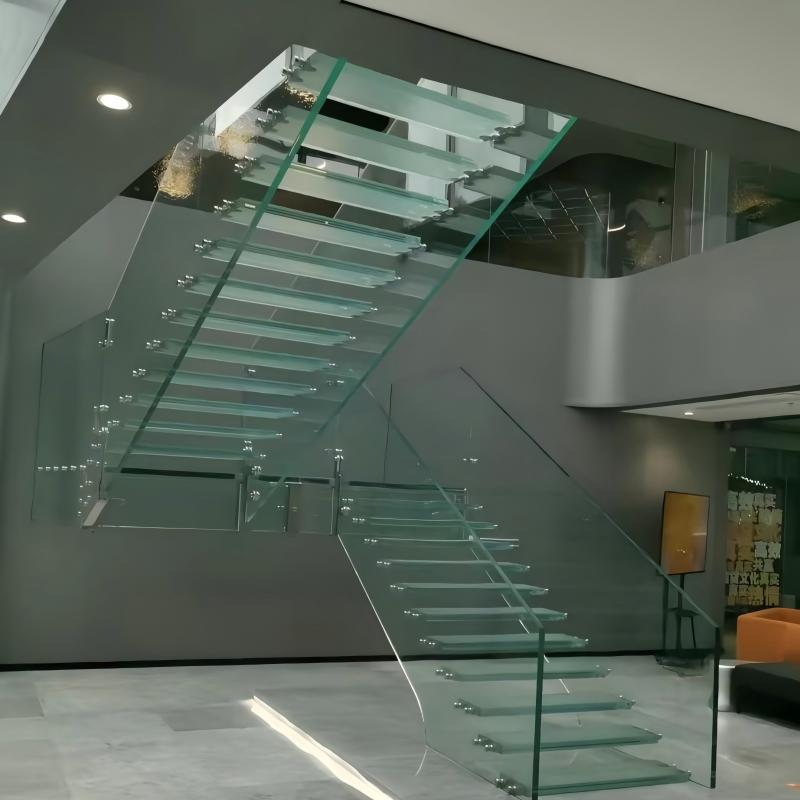 Drilled transparent laminated glass